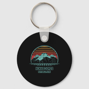 Kenai Fjords National Park Retro Hiking Vintage 80 Key Ring