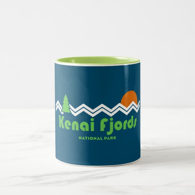 Kenai Fjords National Park Retro Two-Tone Coffee Mug (Center)
