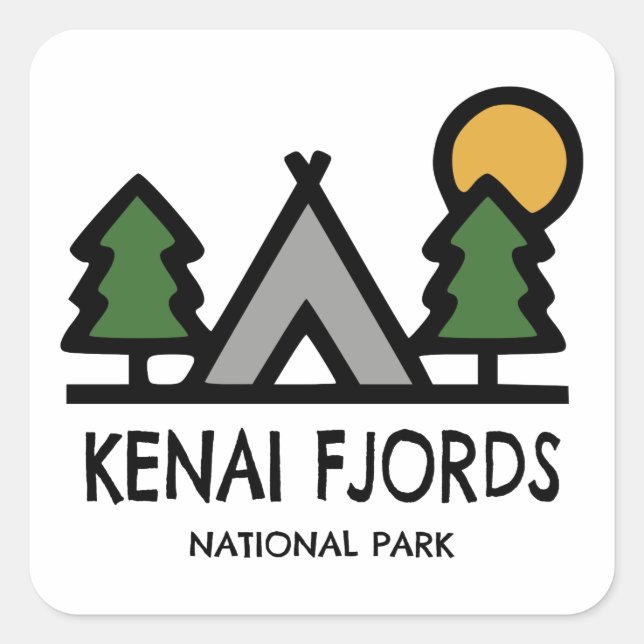 Kenai Fjords National Park Square Sticker (Front)