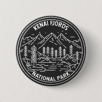 Kenai Fjords National Park Vintage Monoline  
