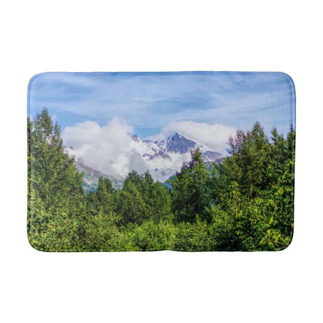 Kenai Fjords Snowy Mountains Bath Mat (Front)