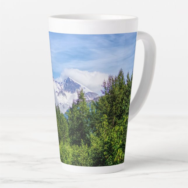 Kenai Fjords Snowy Mountains Latte Mug (Right Angle)