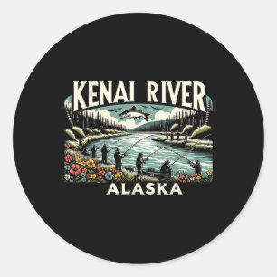 Kenai River Alaska Ak Salmon Fishing Nature Lovers Classic Round Sticker