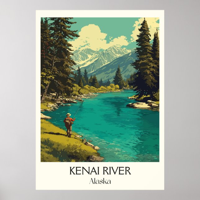 Kenai River Alaska Fishing Wilderness Poster (Front)