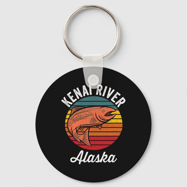 Kenai River Alaska Salmon Fishing  Key Ring (Front)