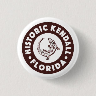 Kendall Florida Circle - Brown 3 Cm Round Badge
