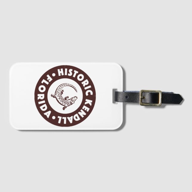 Kendall Florida Circle - Brown  Luggage Tag (Front Horizontal)