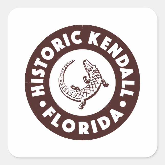 Kendall Florida Circle - Brown  Square Sticker (Front)