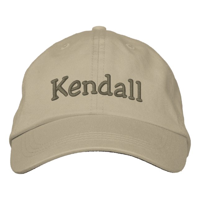 Kendall Name Embroidered Baseball Cap Khaki (Front)