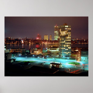 Kendall Square and Boston Skyline, 1967 Poster