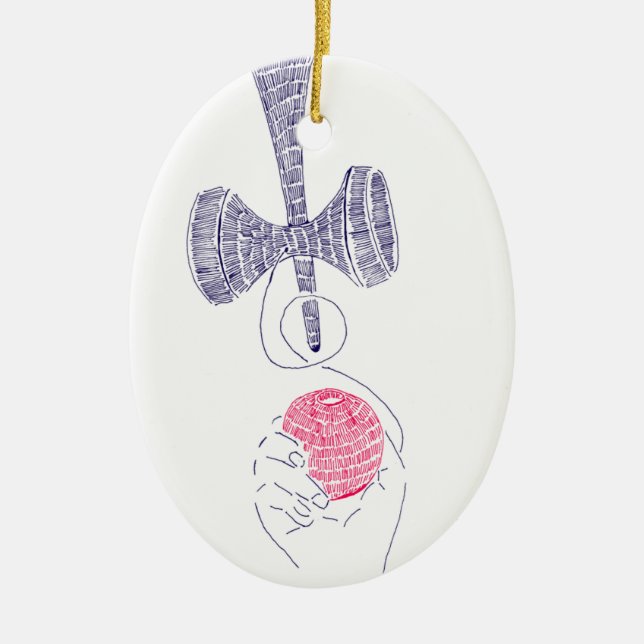 KENDAMA CERAMIC TREE DECORATION (Front)