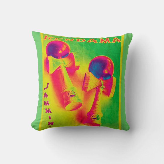 Kendama Jammin' Psychedelic Poster Cushion (Front)