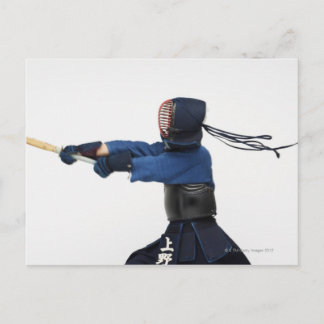 Kendo Fencer Practicing Postcard
