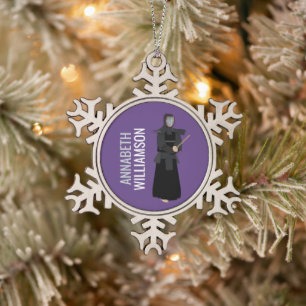 Kendo Snowflake Pewter Christmas Ornament