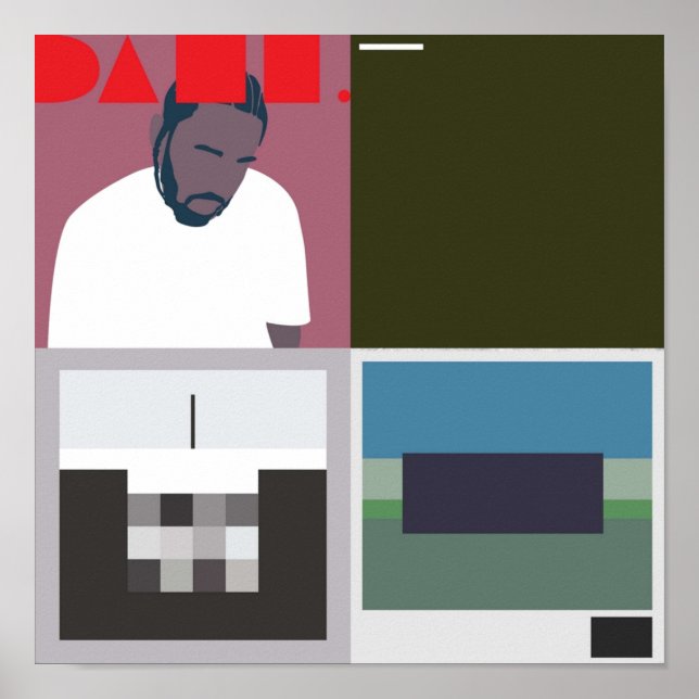 kendrick discography minimal album cover poster (Front)