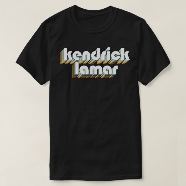 Kendrick Lamar Retro Rainbow Typography Faded Styl T-Shirt (Design Front)