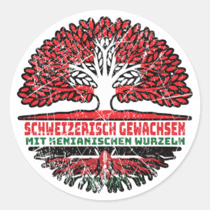 Kenia Kenianisch Schweizer Schweiz Baum Wurzel Classic Round Sticker
