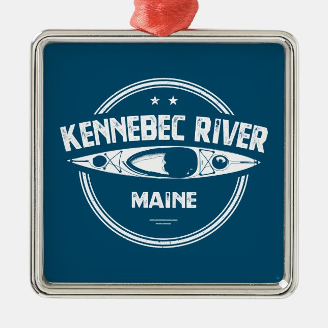 Kennebec River, Maine Metal Tree Decoration (Front)