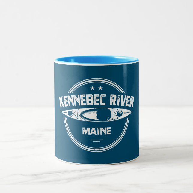 Kennebec River, Maine Two-Tone Coffee Mug (Center)
