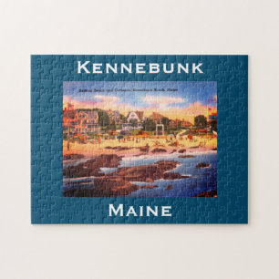 Kennebunk Beach, Maine Vintage Cottages Photo Jigsaw Puzzle