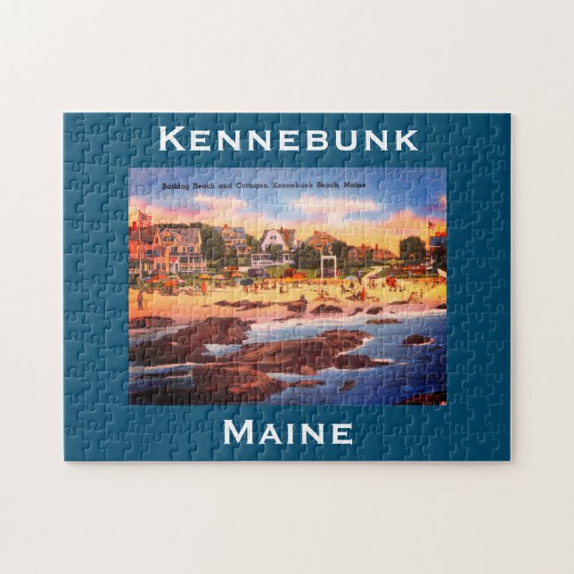 Kennebunk Beach, Maine Vintage Cottages Photo Jigsaw Puzzle (Horizontal)