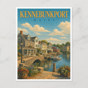 Kennebunkport Maine Dock Square GeoSaga Postcard