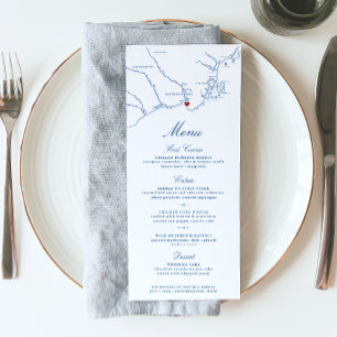 Kennebunkport Maine Map Elegant Navy Wedding Menu