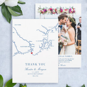 Kennebunkport Maine Wedding Flat Thank You Card