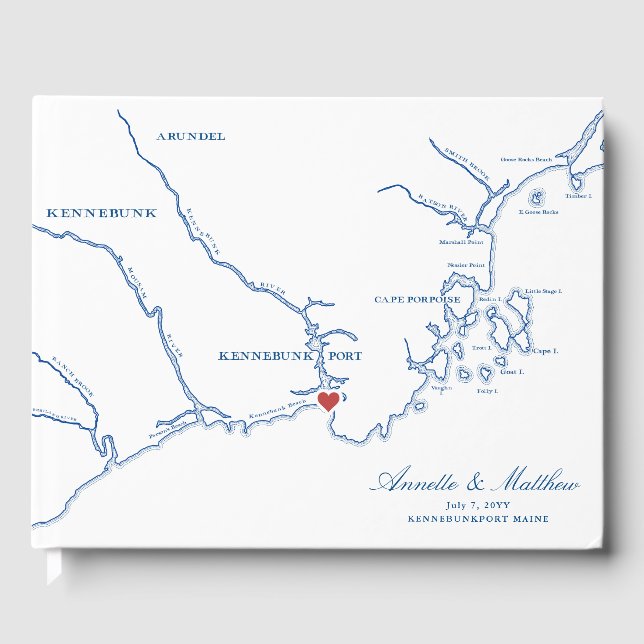 Kennebunkport Maine Wedding Guest Book (Front)