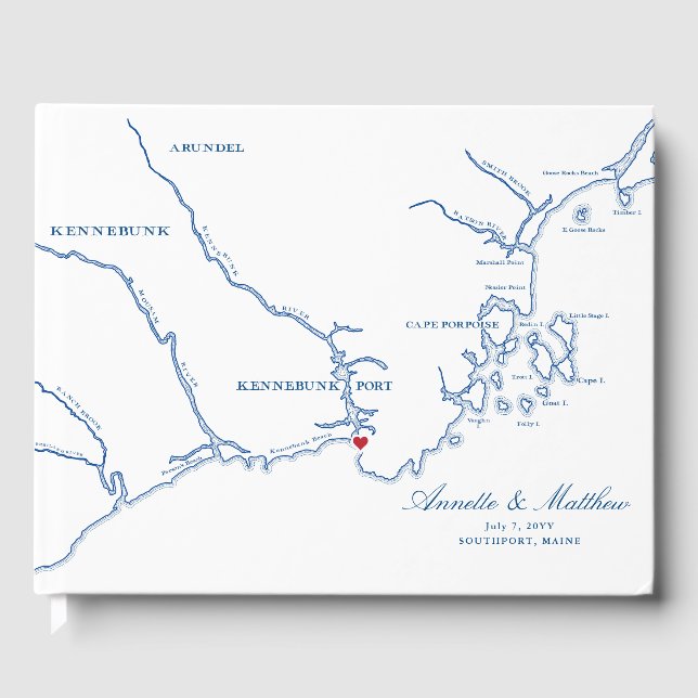 Kennebunkport Maine Wedding Guest Book (Front)