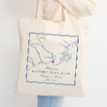 Kennebunkport Maine Wedding Welcome Tote Bag<br><div class="desc">These Kennebunkport, Maine map tote bags are perfect way to say "Welcome to Maine!" to out of town guests with welcome bag goodies, or customise them for your wedding party. Move the heart by clicking "Edit Using design tool" under "Personalise". Whether you're tying the knot at Nonantum Resort, exchanging vows...</div>