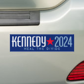 Kennedy 2024 Heal the Divide - red blue Bumper Sticker (On Car)
