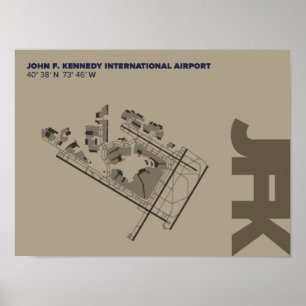 Kennedy Airport (JFK) Diagram Poster