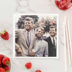 Kennedy Brothers, President John, Robert & Ted Napkin