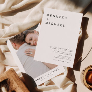 KENNEDY Classic Modern Minimalist Photo Wedding Invitation