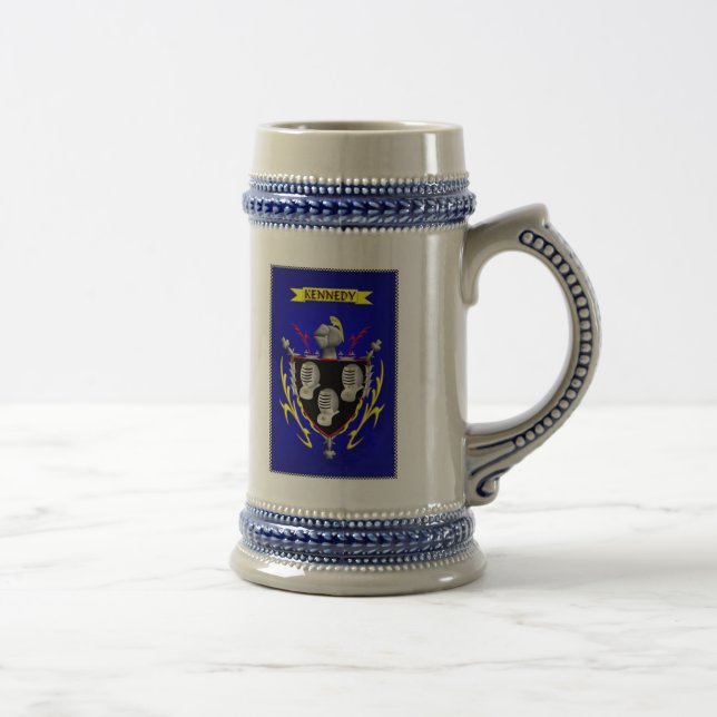 KENNEDY IRISH FAMILY HERALDIC SHIELD AND CREST BEER STEIN (Right)