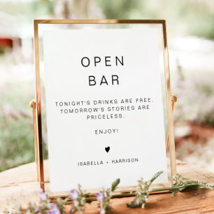 KENNEDY Modern Minimalist Open Bar Drink Poster
