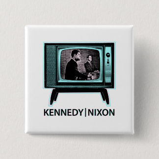 Kennedy Nixon 1960 TV Debate 15 Cm Square Badge