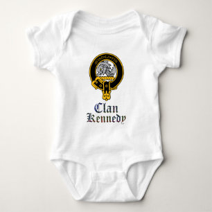 Kennedy scottish crest and tartan clan name baby bodysuit