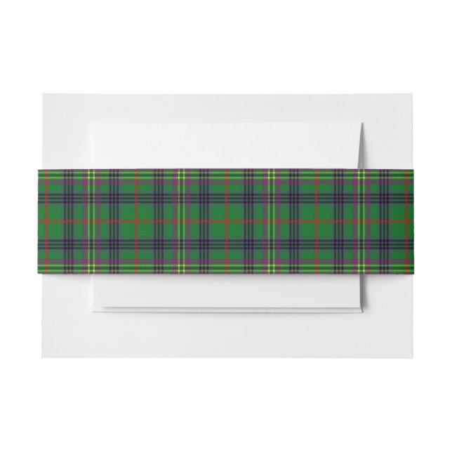 Kennedy Scottish Tartan Belly Band Invitation Belly Band (Front Example)