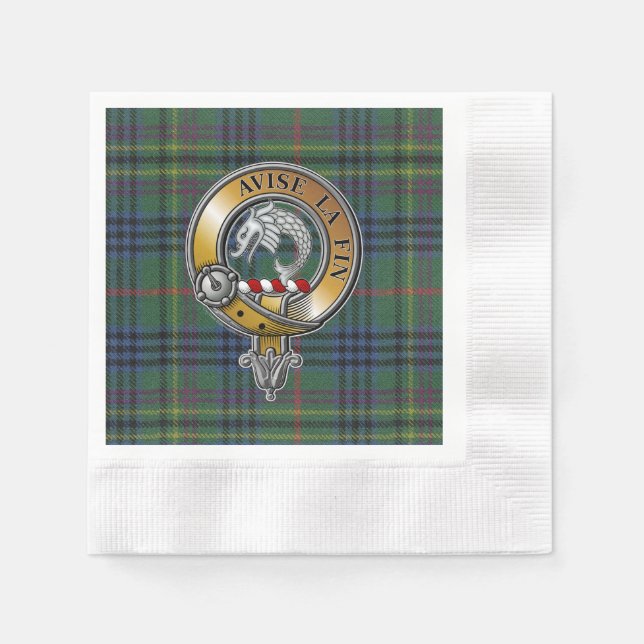Kennedy Tartan & Badge Napkin (Front)