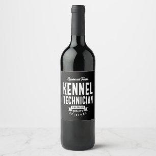 Kennel Technician Job Title Gift Wine Label