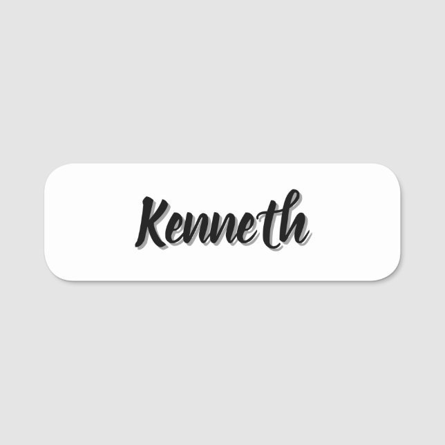Kenneth Mens Name,  Name Tag (Front)