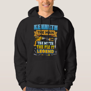 Kenneth The Man Myth Fix It Legend Father Day Mech Hoodie