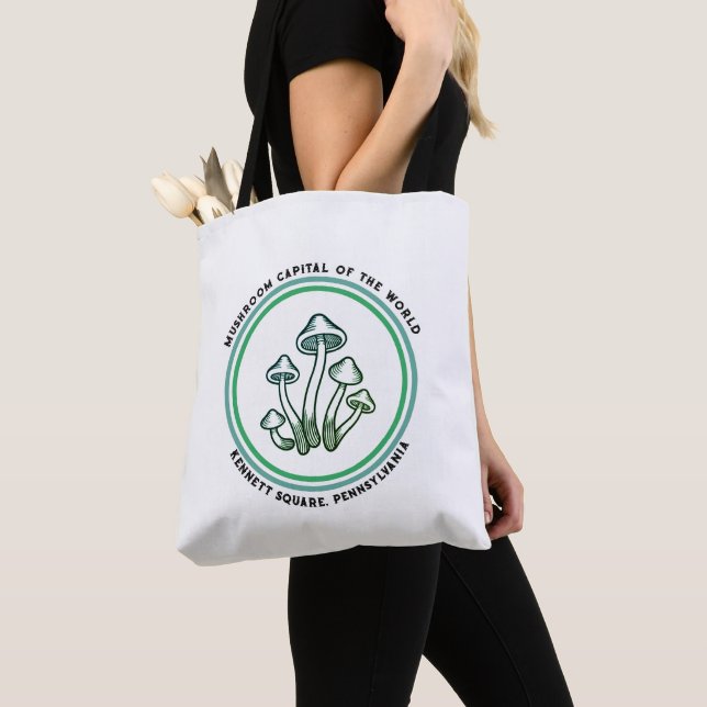 Kennett Square Mushroom Capital Souvenir Tote Bag (Close Up)
