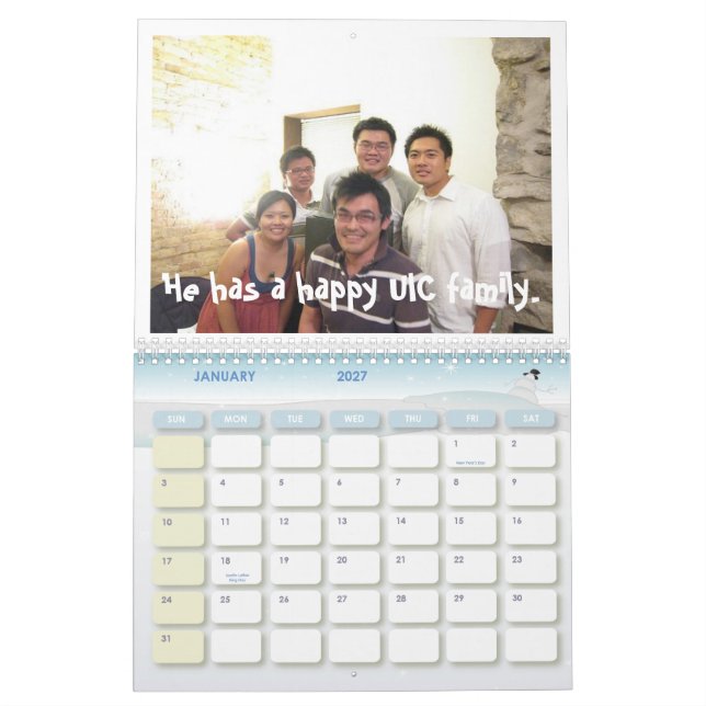 Kenny liang calendar (Jan 2027)