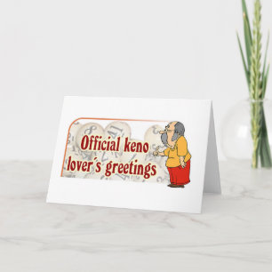 Keno cards: Official Keno Lover's Greetings  Card