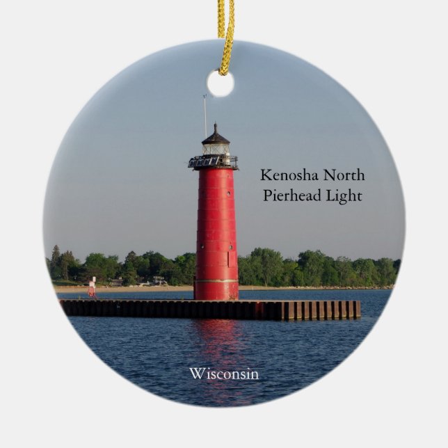 Kenosha North Pierhead Light ornament (Front)