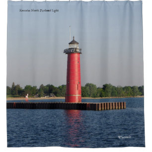 Kenosha North Pierhead Light shower curtain