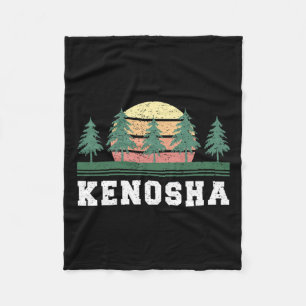 Kenosha Retro Vintage City Men Women Kids Gift Fleece Blanket